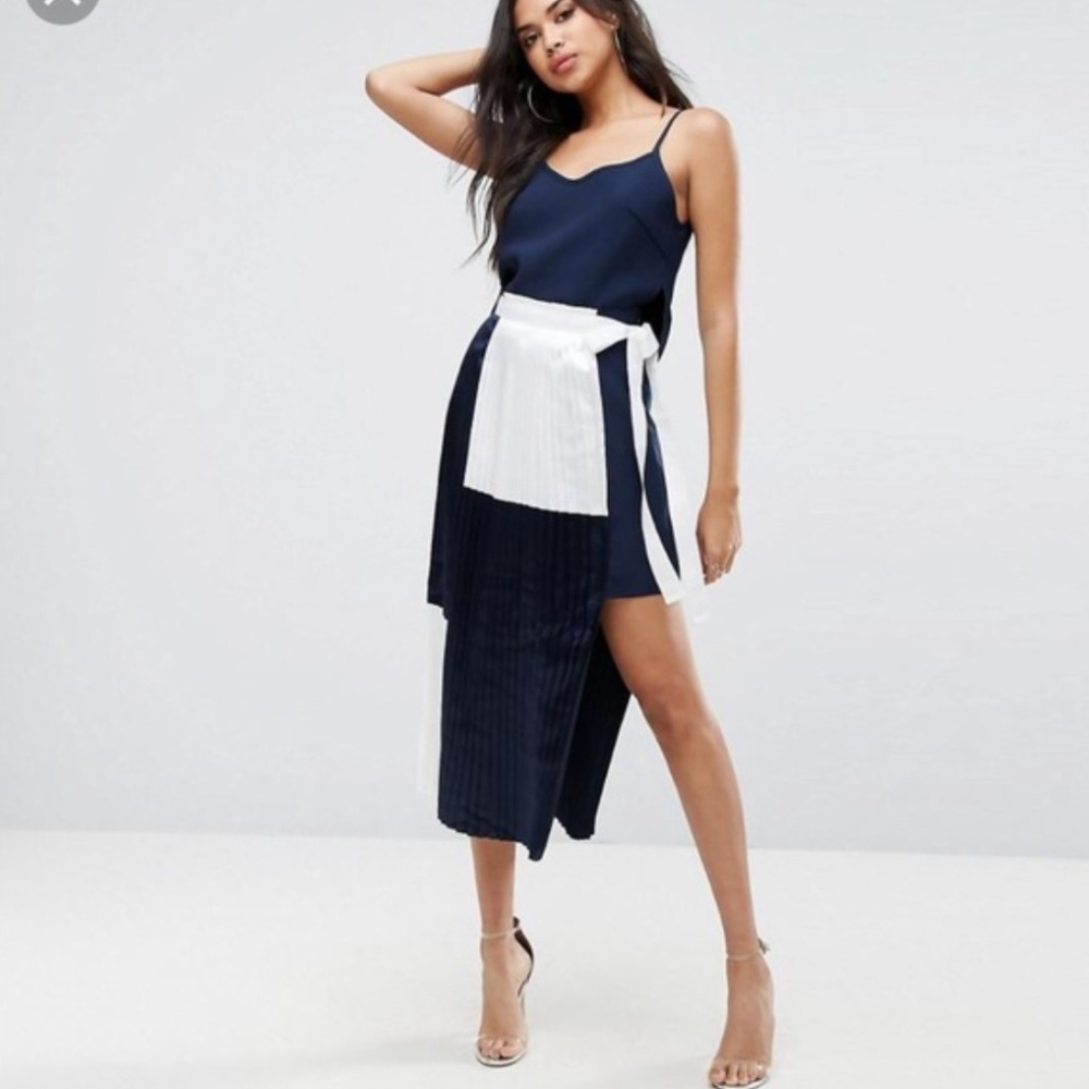 ASOS boohoo color block pleated dress